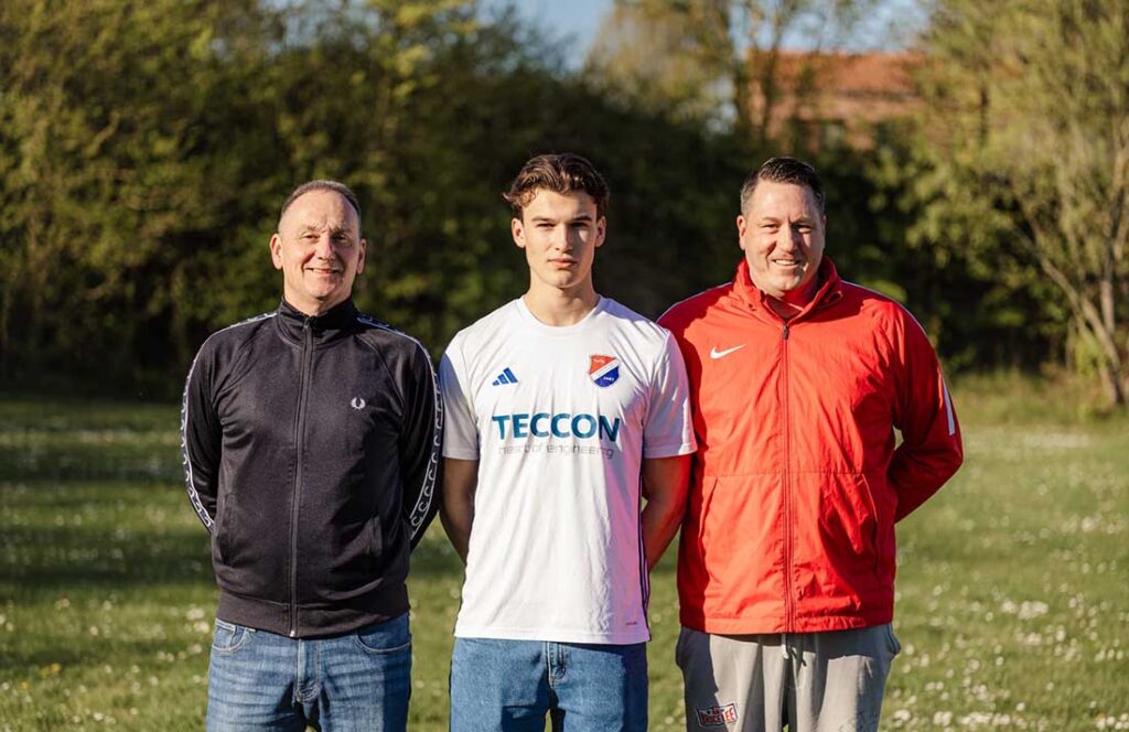 V. l. - Trainer Dukats-Jadwizak, Carlo Heun und der Sportliche Leiter der SpVg Eidertal Molfsee Chris Foley. © 2026 SpVg Eidertal Molfsee