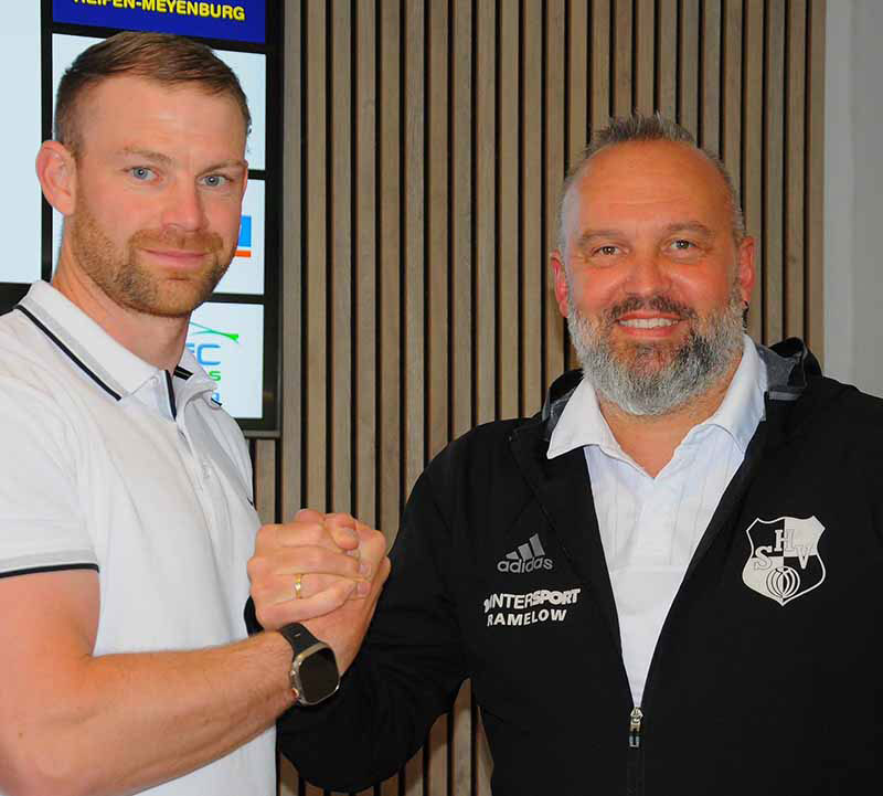 Leif Hahn und Geschäftsführer Andreas Meyenburg. © 2025 Heider SV Liga GmbH Leif Hahn und Geschäftsführer Andreas Meyenburg. © 2025 Heider SV Liga GmbH