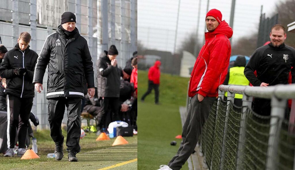 Punktspiel mit Testcharakter für beide Cheftrainer – Volkmar Meyer (li.) und Björn Sörensen. Test für beide Cheftrainer - Volkmar Meyer (li.) und Björn Sörensen. © Ismail Yesilyurt