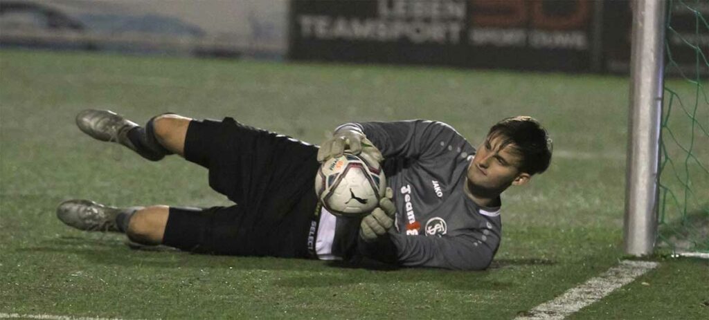 TSG-Keeper Finn Oland hatte nicht viel zu tun und der Freistoß war nicht zu halten. TSG-Keeper Finn Oland hatte nicht viel zu tun und der Freistoß war nicht zu halten. © Ismail Yesilyurt