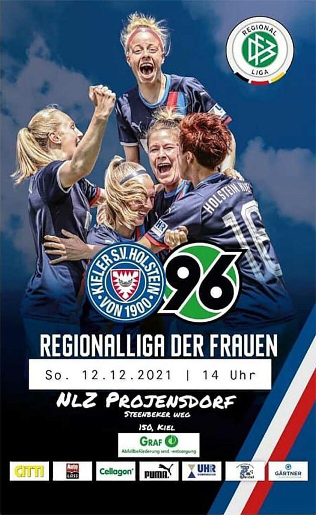 Das Plakat zum Spitzenspiel. © Holstein Kiel Plakat Frauen Holstein Kiel - Hannover 96. © Holstein Kiel
