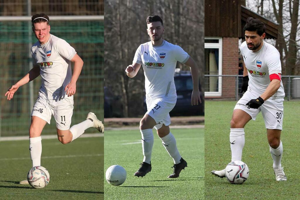 Inter Türkspor Kiel - die drei Torschützen - Jeppe Waschko, Yasin Akbaba, Rezan Acer (v. l. n. r.). © Ismail Yesilyurt