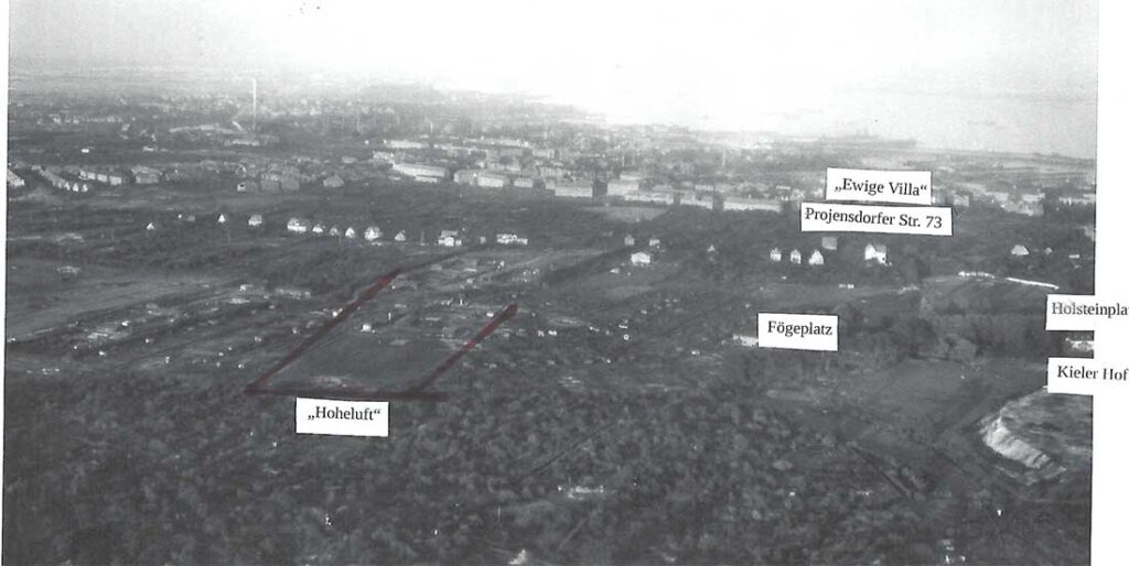 Holstein Kiels Sportplätze im Jahr 1944, bereits schwer beschädigt. Um die „Hoheluft“-Anlagen geht es in der heutigen Folge. © Stadtarchiv Kiel