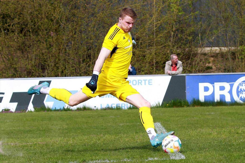 Inters neue Nummer eins? Tilman Körtzinger vom Gettorfer SC beim 1:0-Sieg in Eidertal. © 2023 Ismail Yesilyurt