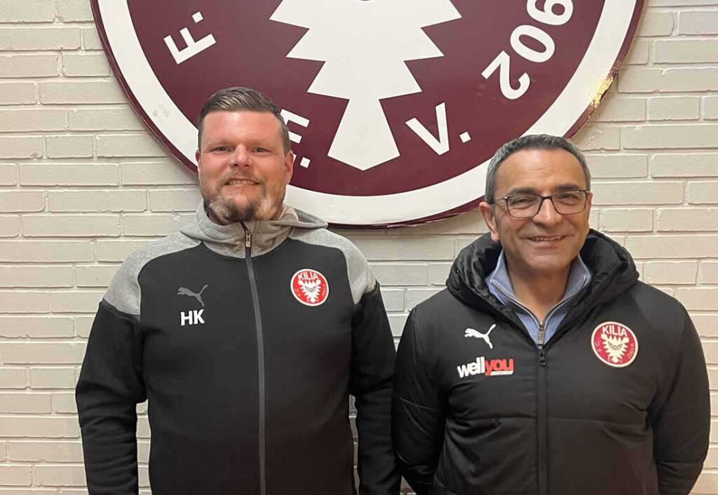 Henrik Krüger (li., Jugendobmann Kilia Kiel) und Berkant Özel (2. Vorsitzender Kilia Kiel). © 2025 Kilia Kiel Henrik Krüger (li., Jugendobmann Kilia Kiel) und Berkant Özel (2. Vorsitzender Kilia Kiel). © 2025 Kilia Kiel