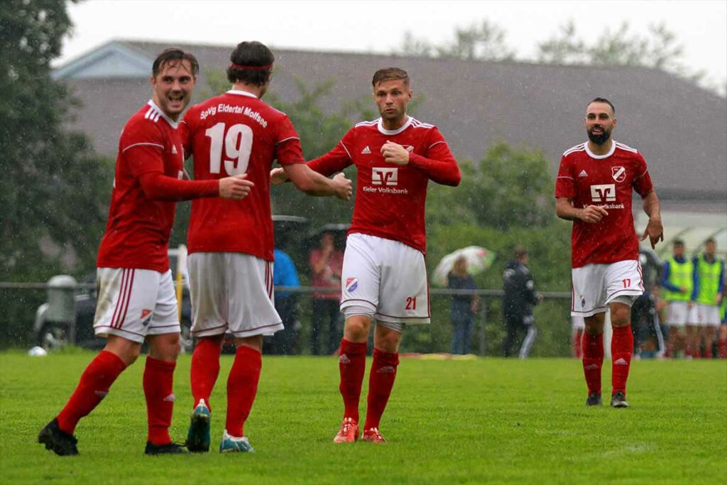 Louis Schütt (21, SpVg Eidertal Molfsee) bei seinem Tortanz nach dem 3:1. © 2023 Ismail Yesilyurt Louis Schütt (21, SpVg Eidertal Molfsee) bei seinem Tortanz nach dem 3:1. © 2023 Ismail Yesilyurt