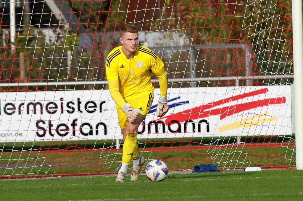 Auf Keeper Tilman Körtzinger als letzten Mann kann sich der Gettorfer SC verlassen. © 2022 Ismail Yesilyurt Auf Keeper Tilman Körtzinger als letzten Mann kann sich der Gettorfer SC verlassen. © 2022 Ismail Yesilyurt